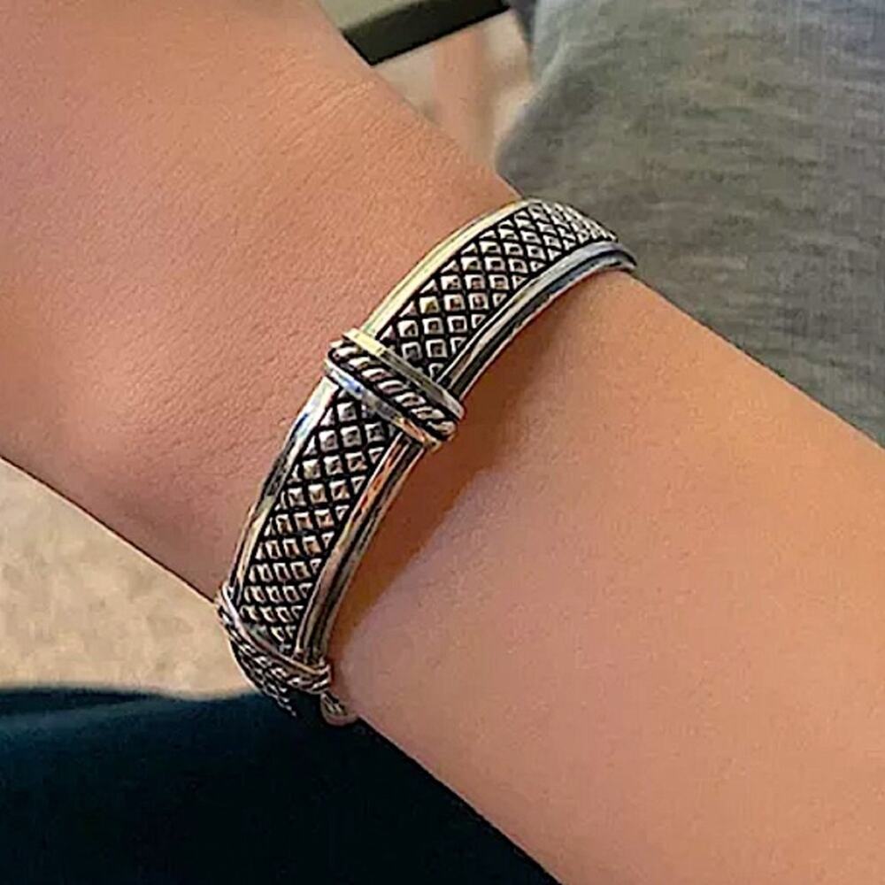 Vintage Sterling Silver Bangle Cuff Bracelet